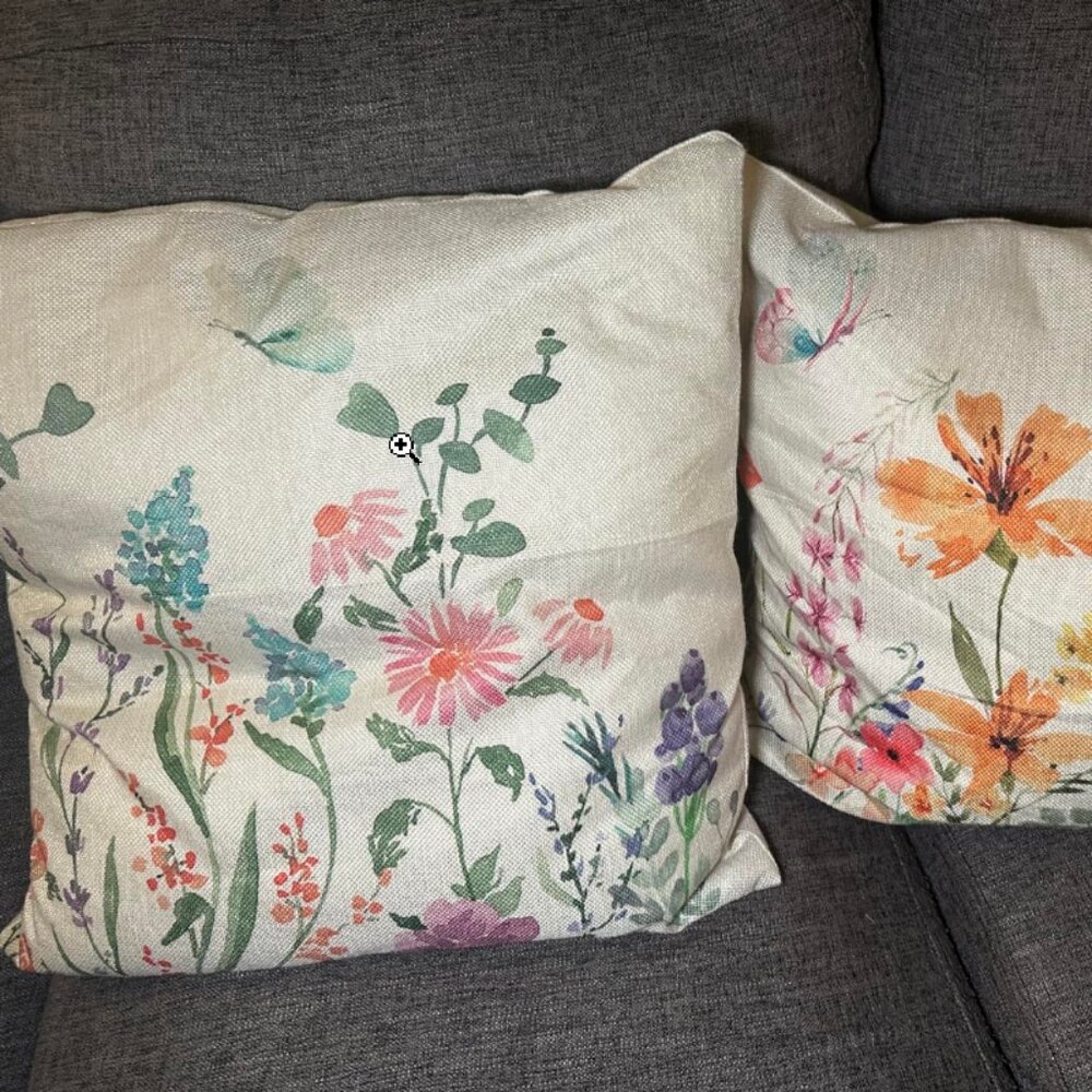 Decorative Throw Pillow Covers Multicolor Spring Summer Floral Farmhouse Decor - Picture 6 of 10